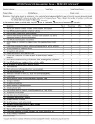 vanderbilt nichq assessment scale teacher