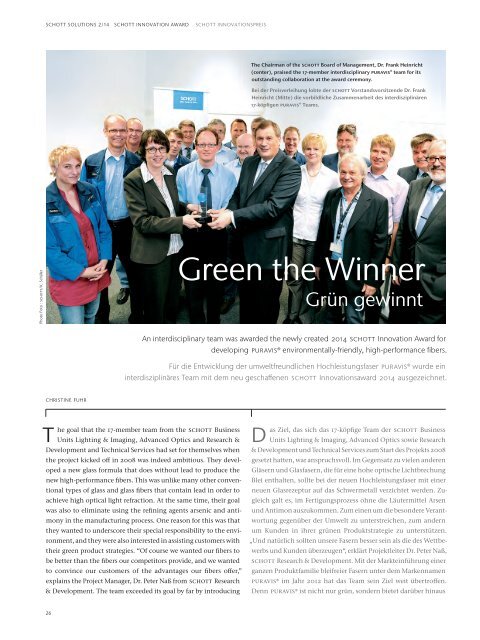 Technology Magazine "SCHOTT solutions" Edition 2/2014 