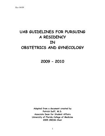 uab guidelines for pursuing a residency in obstetrics and ...