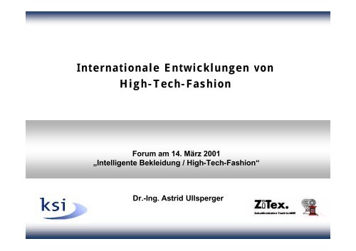 Intelligente Bekleidung / High-Tech-Fashion - ZiTex