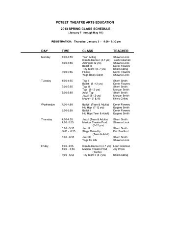 poteet theatre arts education 2013 spring class schedule day time ...