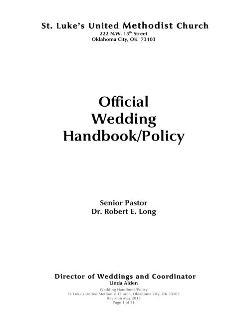 View Our Wedding Policy - St. Luke's United Methodist Church