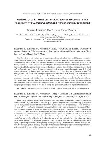 Variability of internal transcribed spacer ribosomal DNA sequences ...