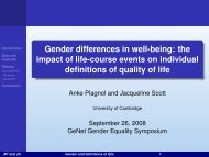 Gender differences in well-being: the impact of life-course ... - GeNet