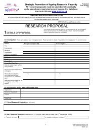 RESEARCH PROPOSAL - SPARC - Strategic Promotion of Ageing ...
