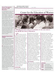 Fall 2006 - Center for the Education of Women - University of Michigan