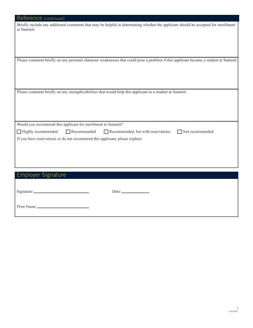 Employer Reference Form