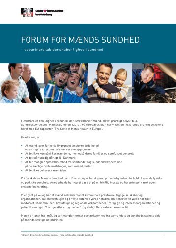 forum for mÃ¦nds sundhed her - Selskab for MÃ¦nds Sundhed
