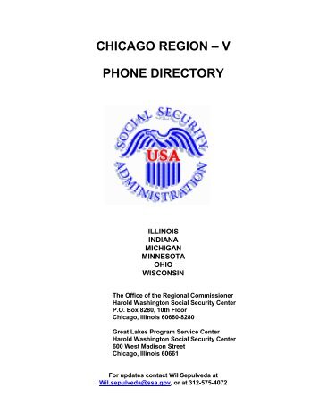 chicago region â v phone directory - Social Security Advisory Service