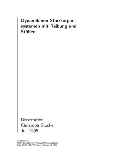 Dynamik von Starrkörper- systemen mit Reibung und Stößen ...