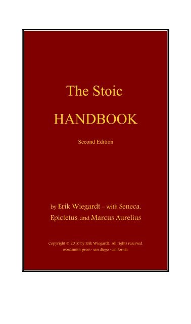 The Stoic HANDBOOK - College of Stoic Philosophers