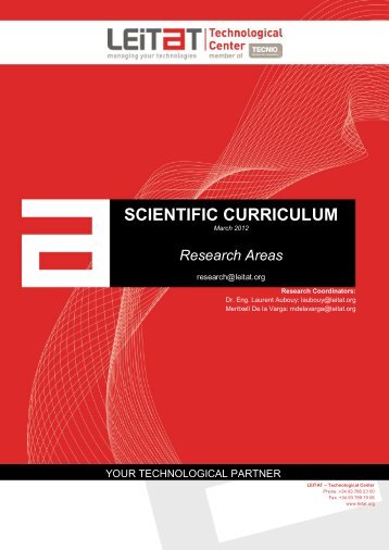 SCIENTIFIC CURRICULUM - Leitat