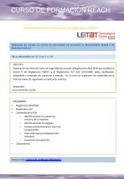 Requerimientos e implicaciones del Reglamento REACH - Leitat