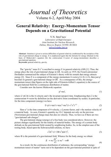 Energy-Momentum Tensor Depends on a Gravitational Potential