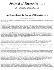 Journal of Theoretics - Editorial Section - Nonprofit peer-reviewed ...
