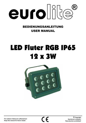 EUROLITE LED PAR-64 RGB IP65 12x3W Spot User Manual