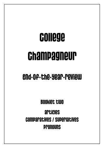 Review Booklet 2 - Le CollÃ¨ge Champagneur