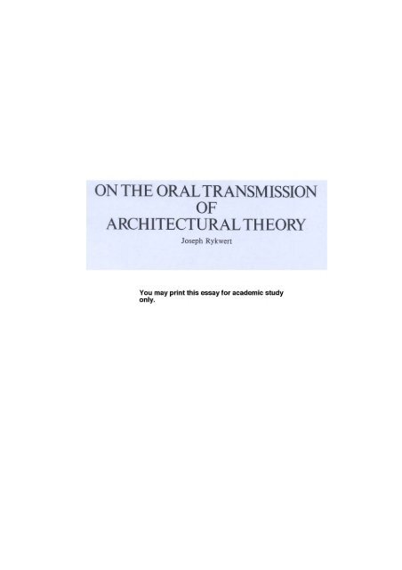 44+ Joseph Rykwert Architecture PNG