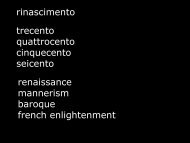 trecento quattrocento cinquecento seicento renaissance mannerism ...