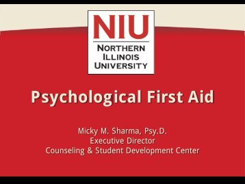 Psychological First Aid - PreConference Program