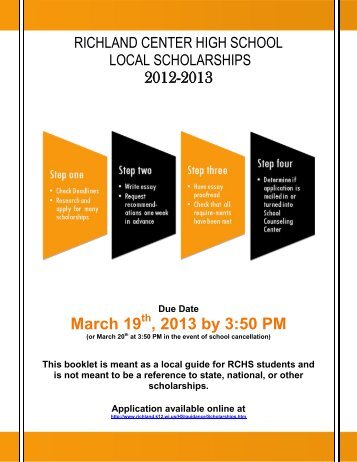 RICHLAND CENTER HIGH SCHOOL LOCAL SCHOLARSHIPS