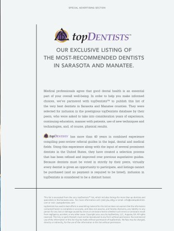 our exclusive listing of the most-recommended dentists in sarasota