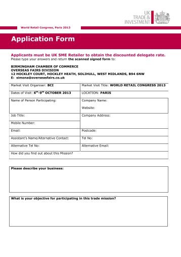 Download Mission Application Form Here - UKFT