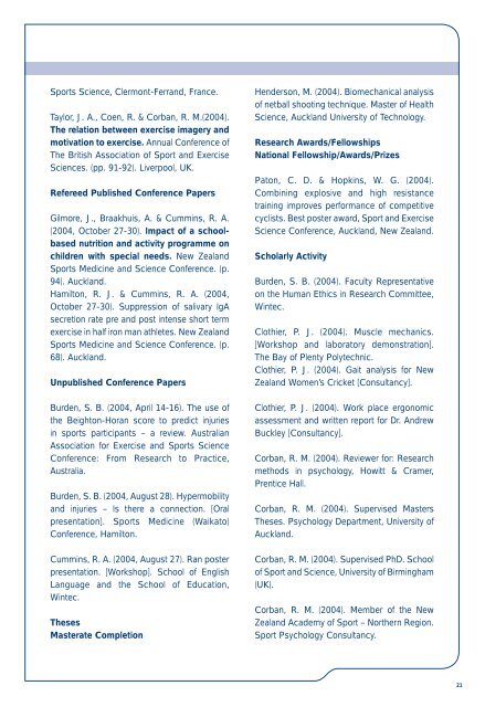 Wintec Register of Research and Scholarly Activity 2004