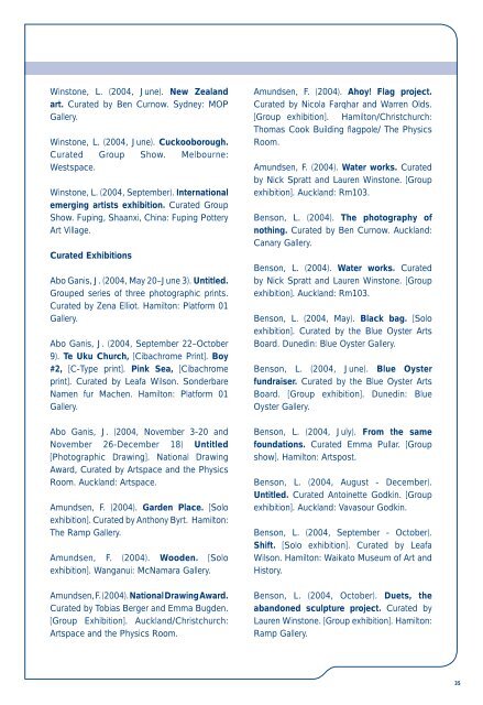 Wintec Register of Research and Scholarly Activity 2004