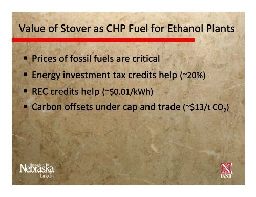 Feasibility of Corn Stover as Fuel for Combined Heat and Power ...