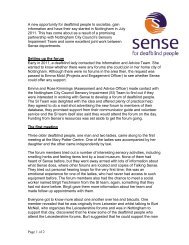 Page 1 of 2 A new opportunity for deafblind people to ... - Sense