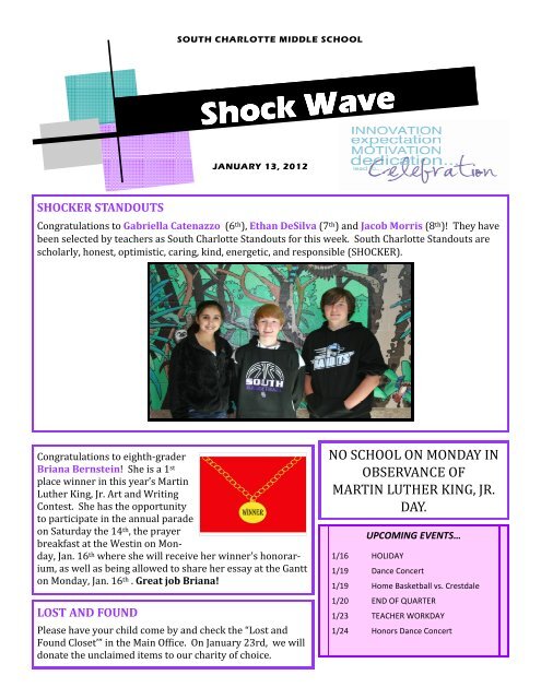 Shock Wave Shock Wave - Charlotte-Mecklenburg Schools