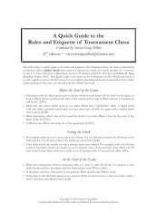 Quick Guide to Rules & Etiquette - SW Florida Chess Club