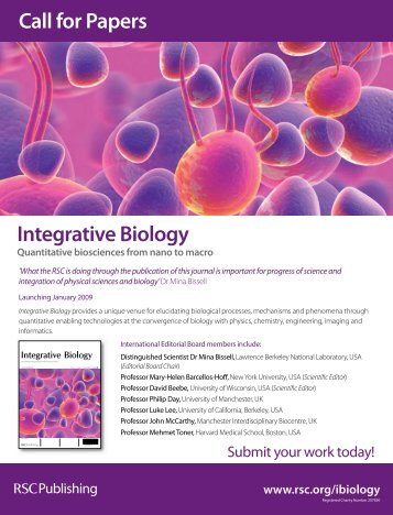 Call for Papers Integrative Biology