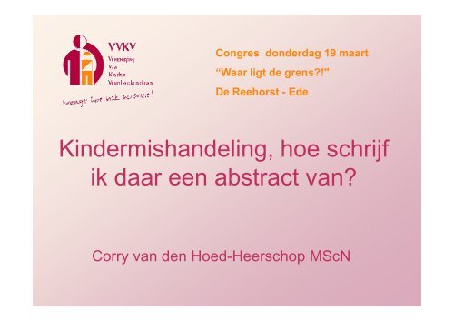 Hoe maak je een abstract kindermishandeling VVKV 2009