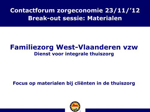 Thuiszorg - POM West-Vlaanderen