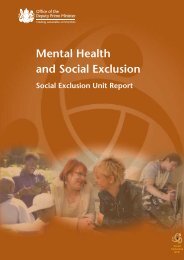Mental health and social exclusion - National Mental Health ...
