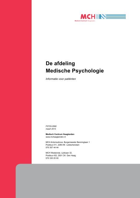 De afdeling Medische Psychologie - Medisch Centrum Haaglanden