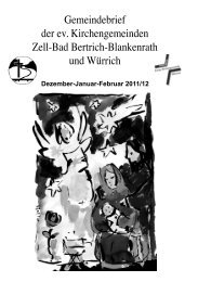 Gemeindebrief der ev. Kirchengemeinden Zell-Bad ... - Zell Mosel