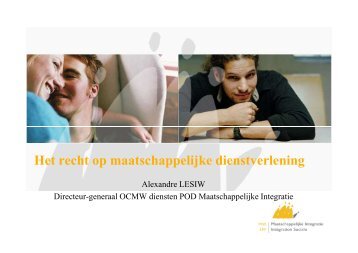 Recht op Maatschappelijke Dienstverlening - Alexandre Lesiw ... - De8