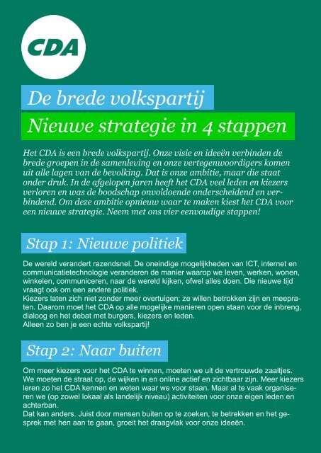 Handout volkspartij - CDA