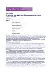 Voorlichting chronische vermoeidheid - Psychologen praktijk Bosveld.