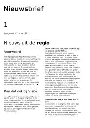 Nieuwsbrief Visio Revalidatie & Advies in Zuidwest-Nederland van 1 ...
