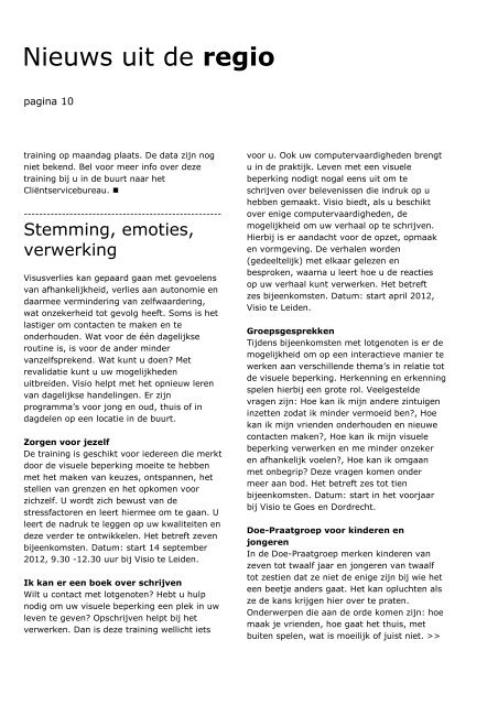 Nieuwsbrief Visio Revalidatie & Advies in Zuidwest-Nederland van 3 ...