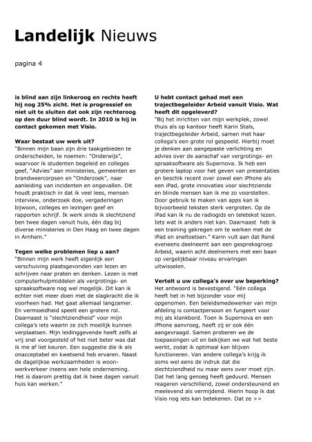 Nieuwsbrief Visio Revalidatie & Advies in Zuidwest-Nederland van 3 ...