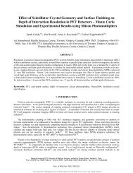 Effect of Scintillator Crystal Geometry and Surface Finishing on ...