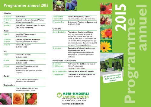 Programme annuel 2015