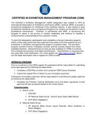 CERTIFIED IN EXHIBITION MANAGEMENT PROGRAM (CEM) - IAEE