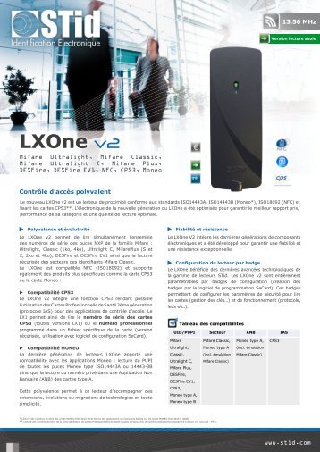 lecteur lx one mifar.. - SERIE