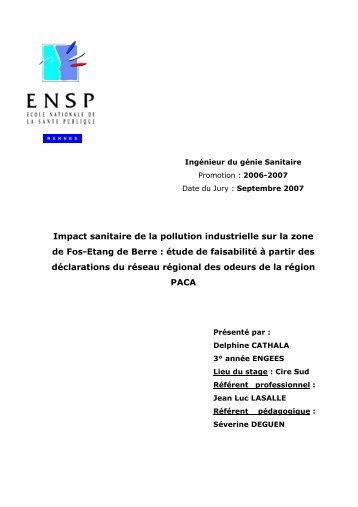 Rapport Delphine Cathala - ENGEES